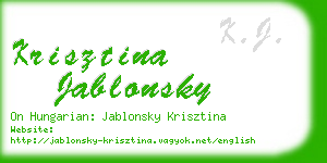 krisztina jablonsky business card